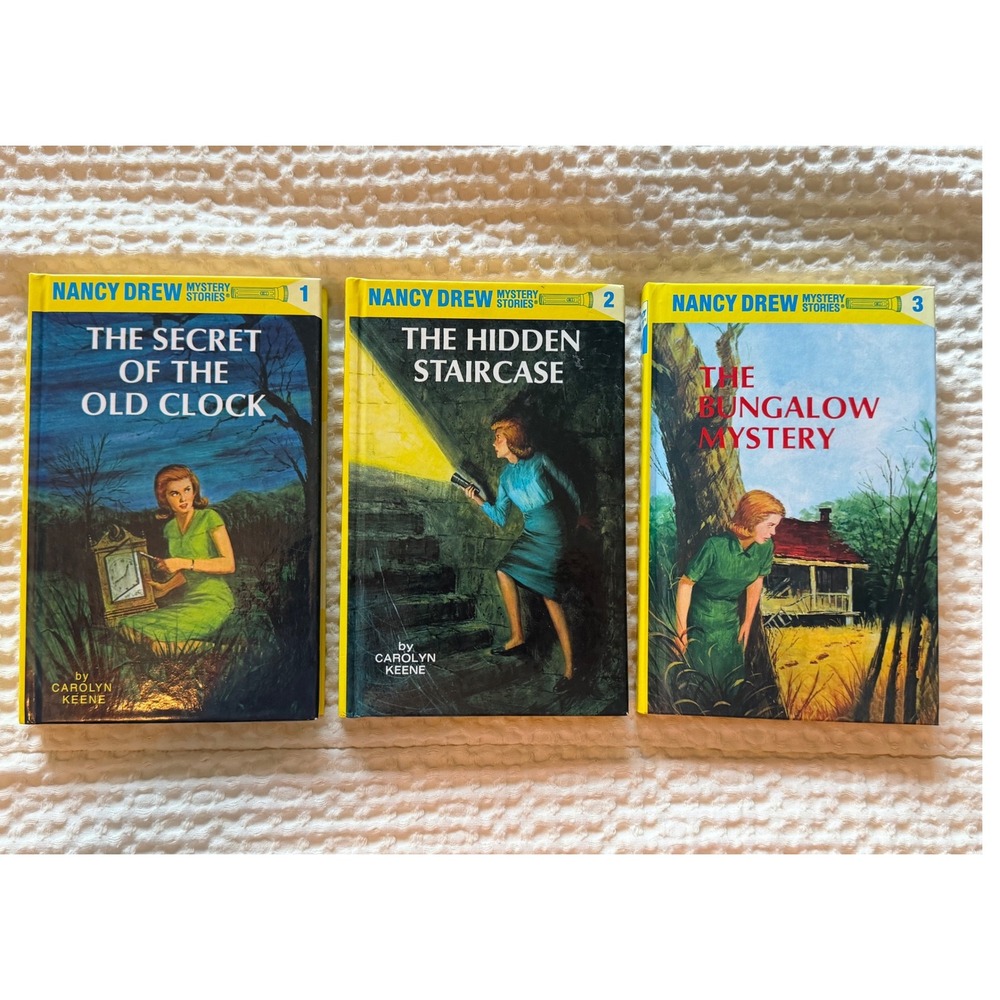 Nancy Drew Mystery Stories Books 1-3 Hardcover Set Carolyn Keene Grosset  Dunlap